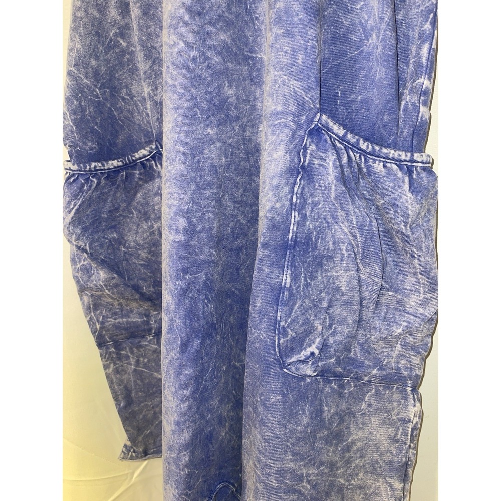 Zenana Blue Acid Wash Romper * Cotton With Stretch * Brand New * Pull On Medium - Picture 5 of 5